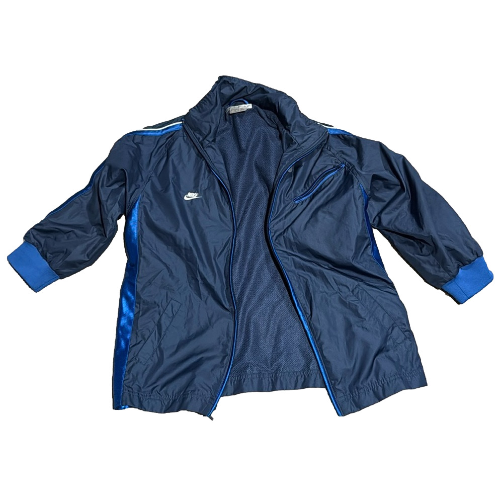 Nike Navy Blue Half Sleeve Windbreaker Lightweight Zip Jacket Athletic SIZE S